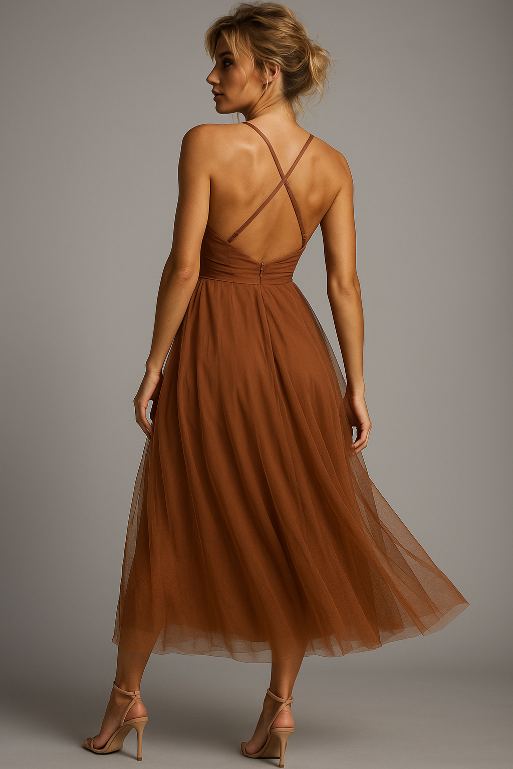 Robe Midi Chiffon Corset