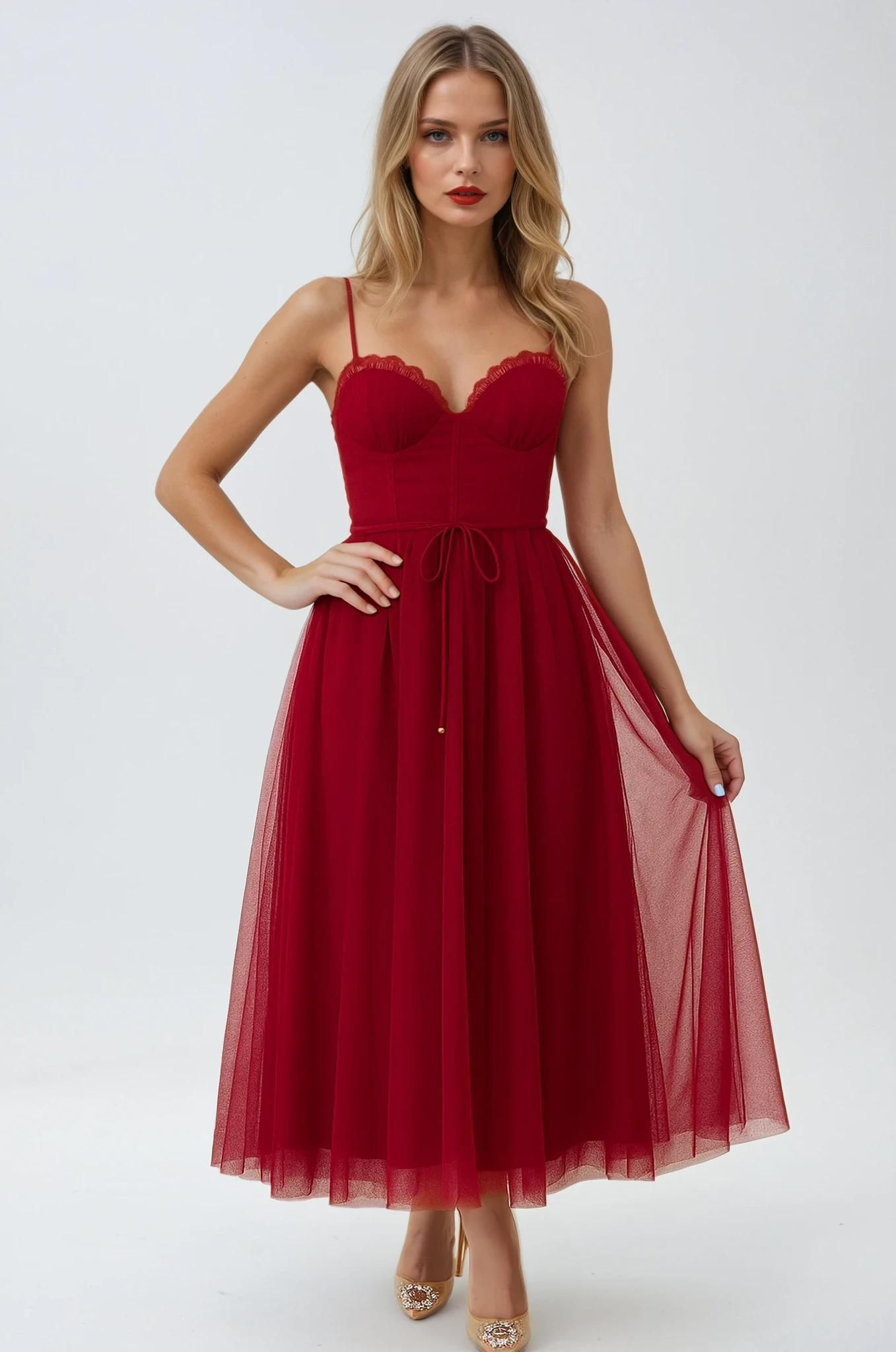 Robe Midi Chiffon Corset