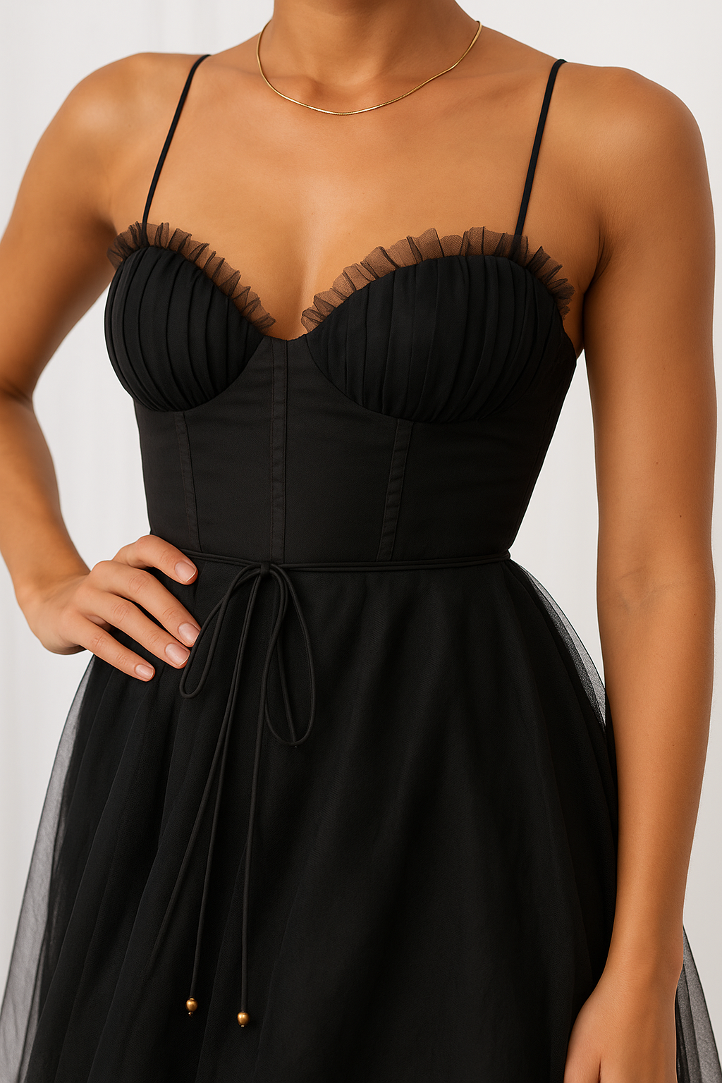 Robe Midi Chiffon Corset