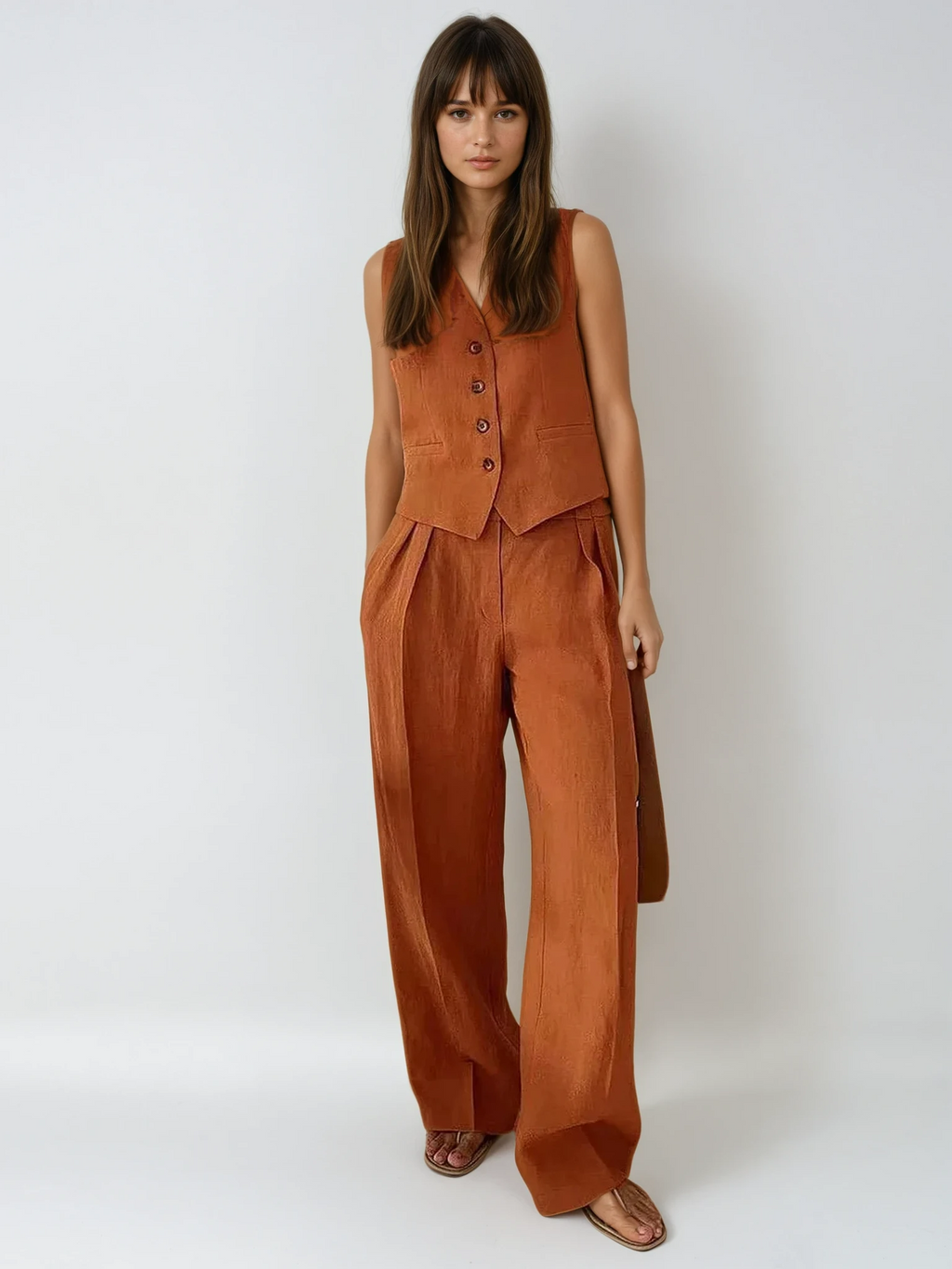 Ensemble en Coton et Lin en Deux Pièces