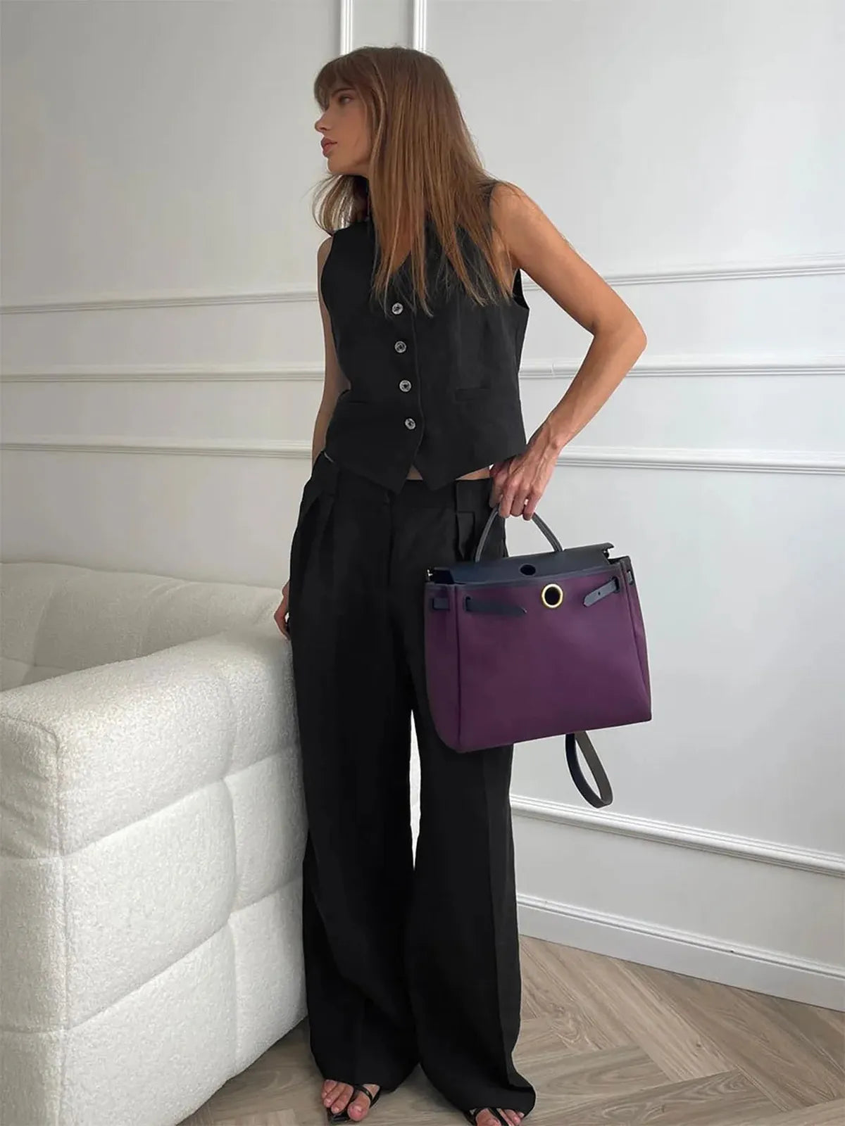 Ensemble en Coton et Lin en Deux Pièces