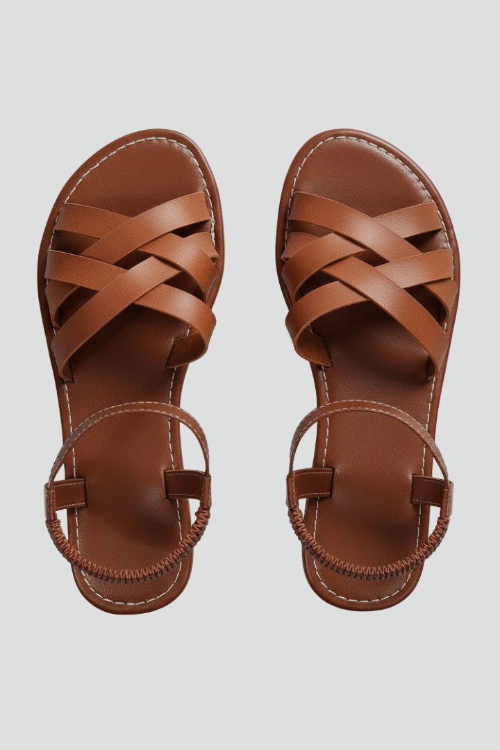 Sandales pour femmes avec des brides croisées et une bande de cheville