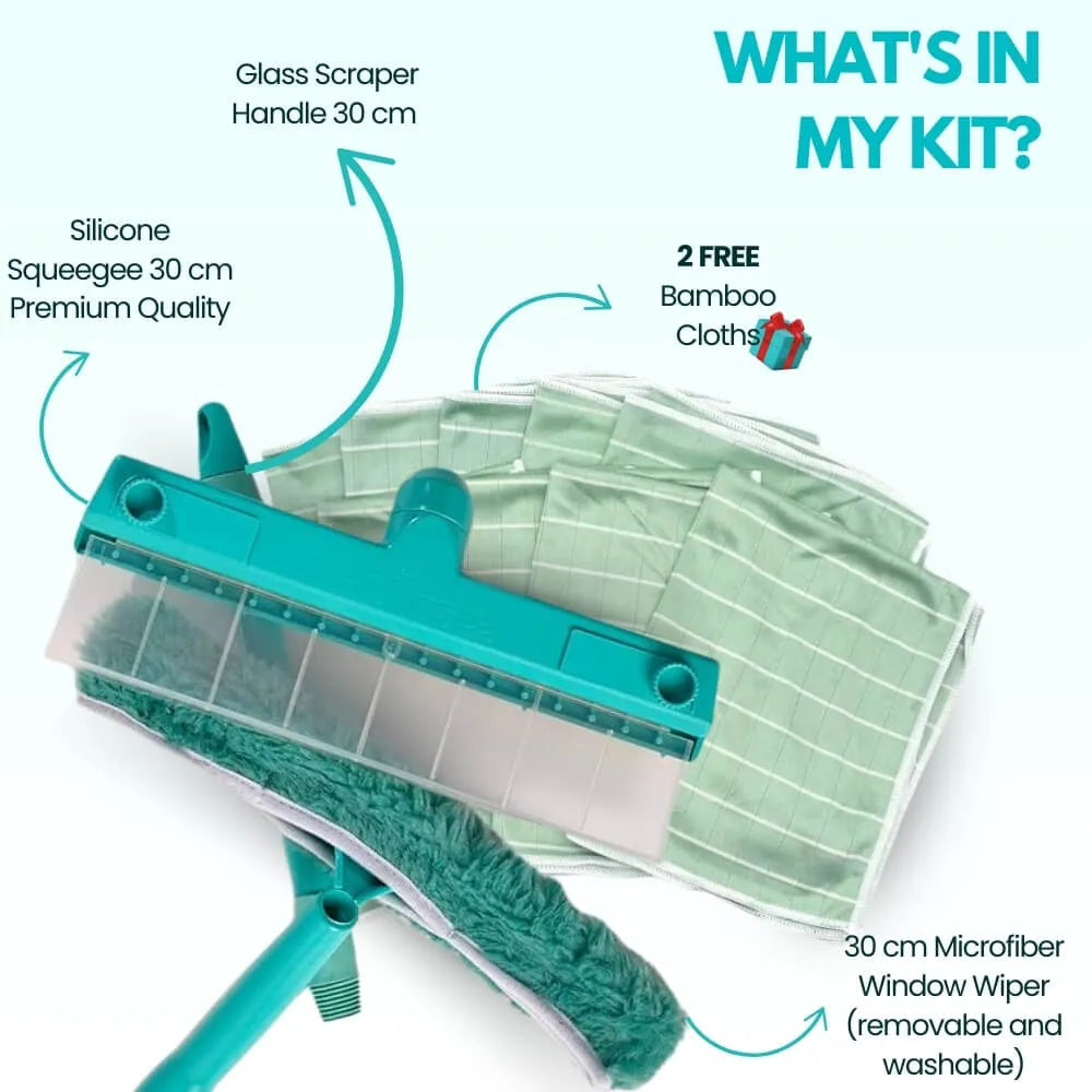 EcoClear Ensemble de Raclettes | Raclettes en silicone recyclables pour un éclat sans traces