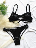 Ensemble de Bikini Femme | Imprimé Python Métallique avec Découpe & Détail Twist
