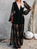 Robe Maxi Boho en Dentelle à Manches Longues pour Femmes - Emilia