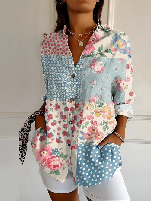 Blouse Femme | Décolleté en V & Imprimé Décontracté