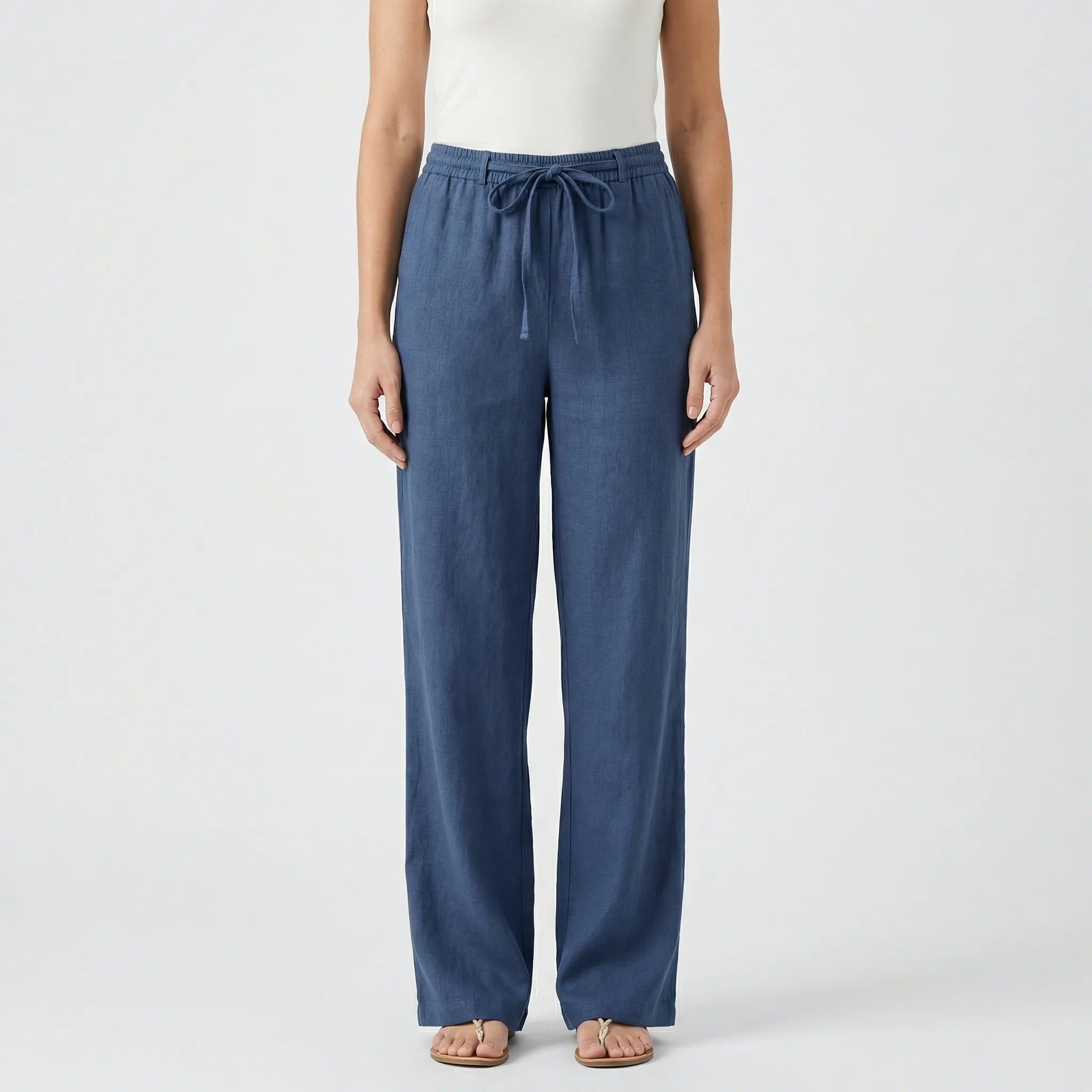 Pantalon Femme | Jambes larges & Ceinture à nouer pour un ajustement confortable