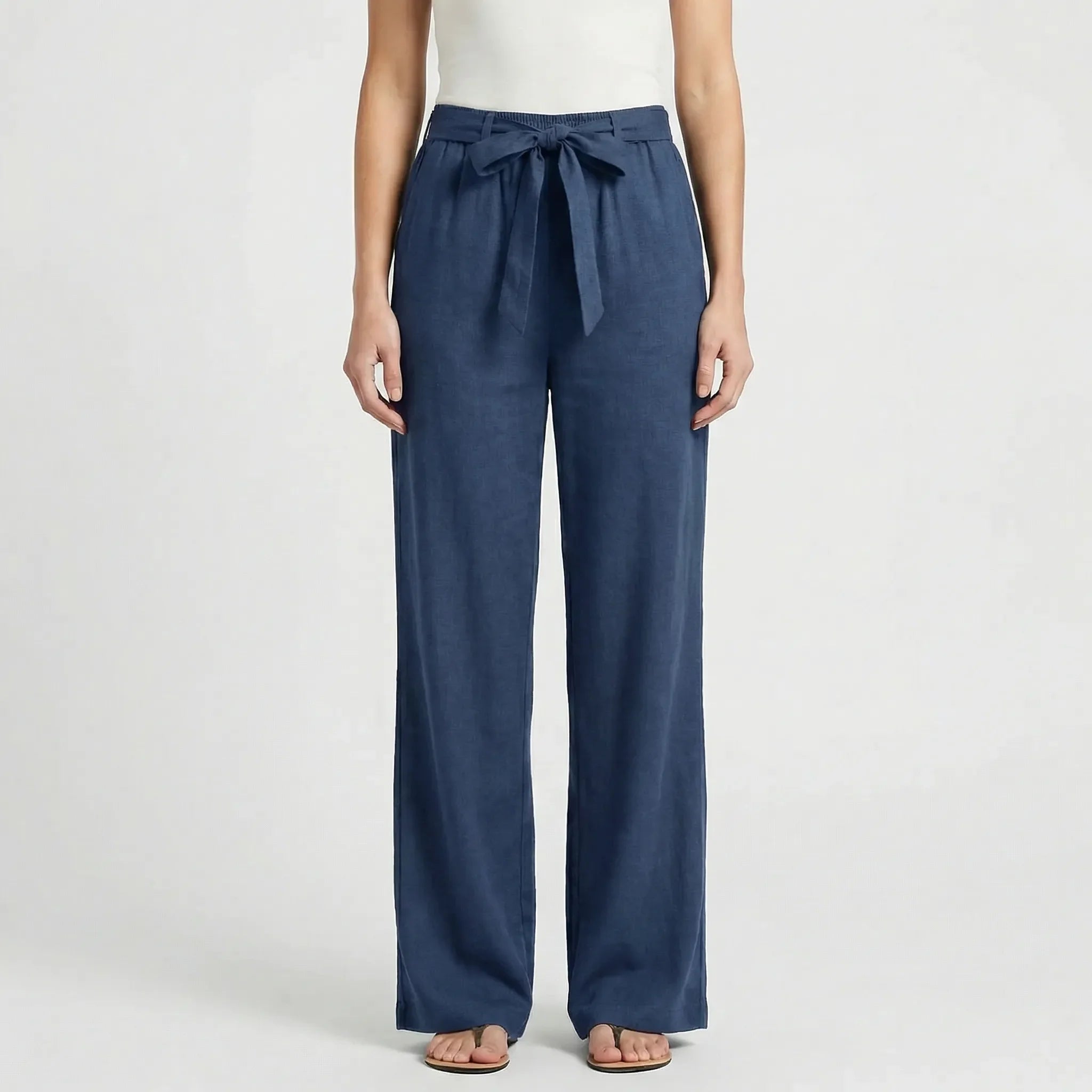 Pantalon Femme | Jambes larges & Ceinture à nouer pour un ajustement confortable