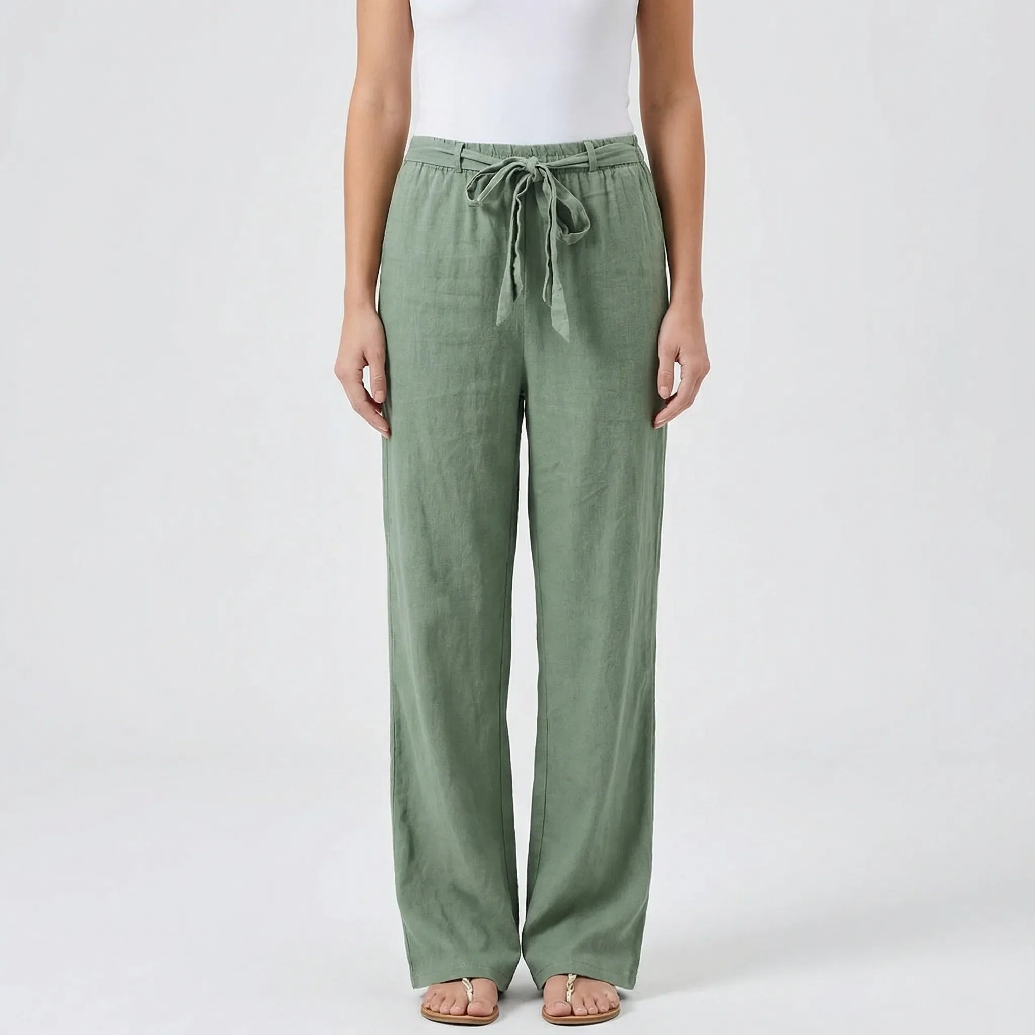Pantalon Femme | Jambes larges & Ceinture à nouer pour un ajustement confortable