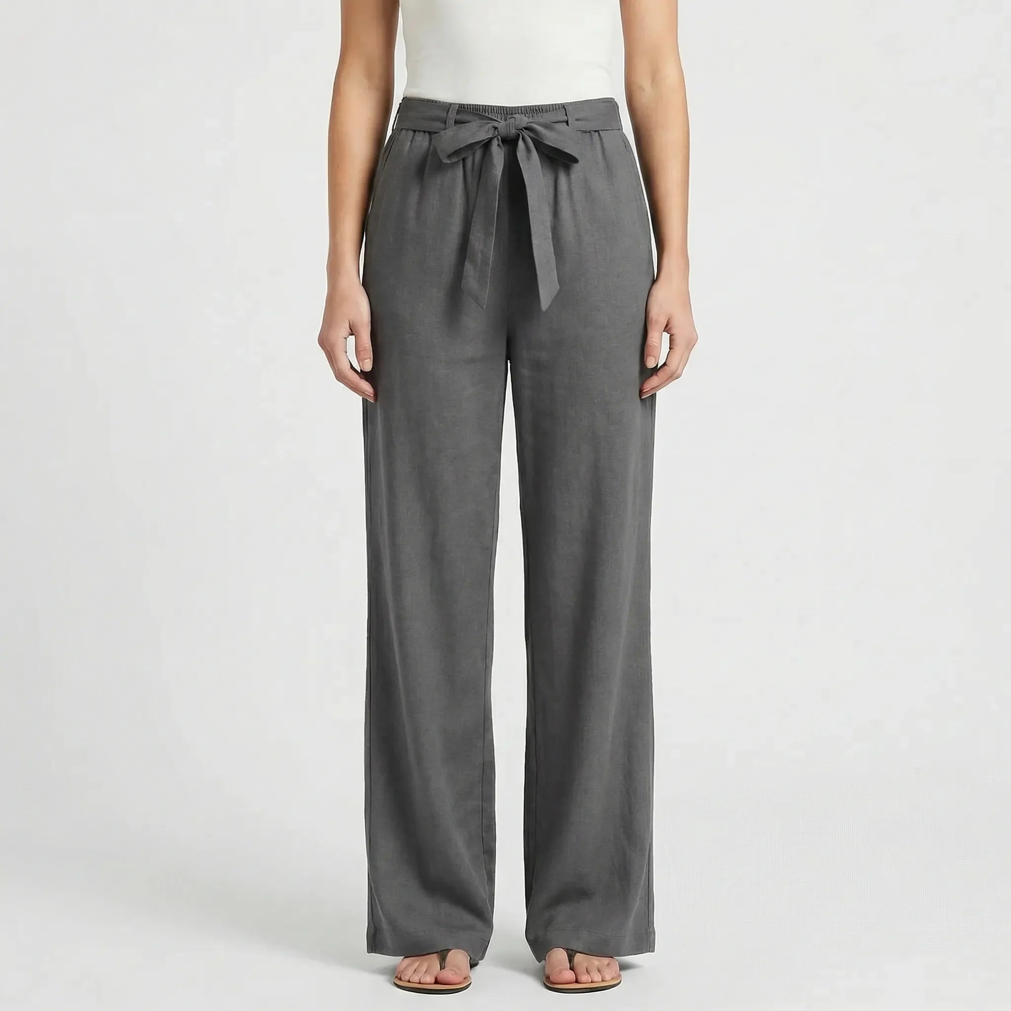 Pantalon Femme | Jambes larges & Ceinture à nouer pour un ajustement confortable