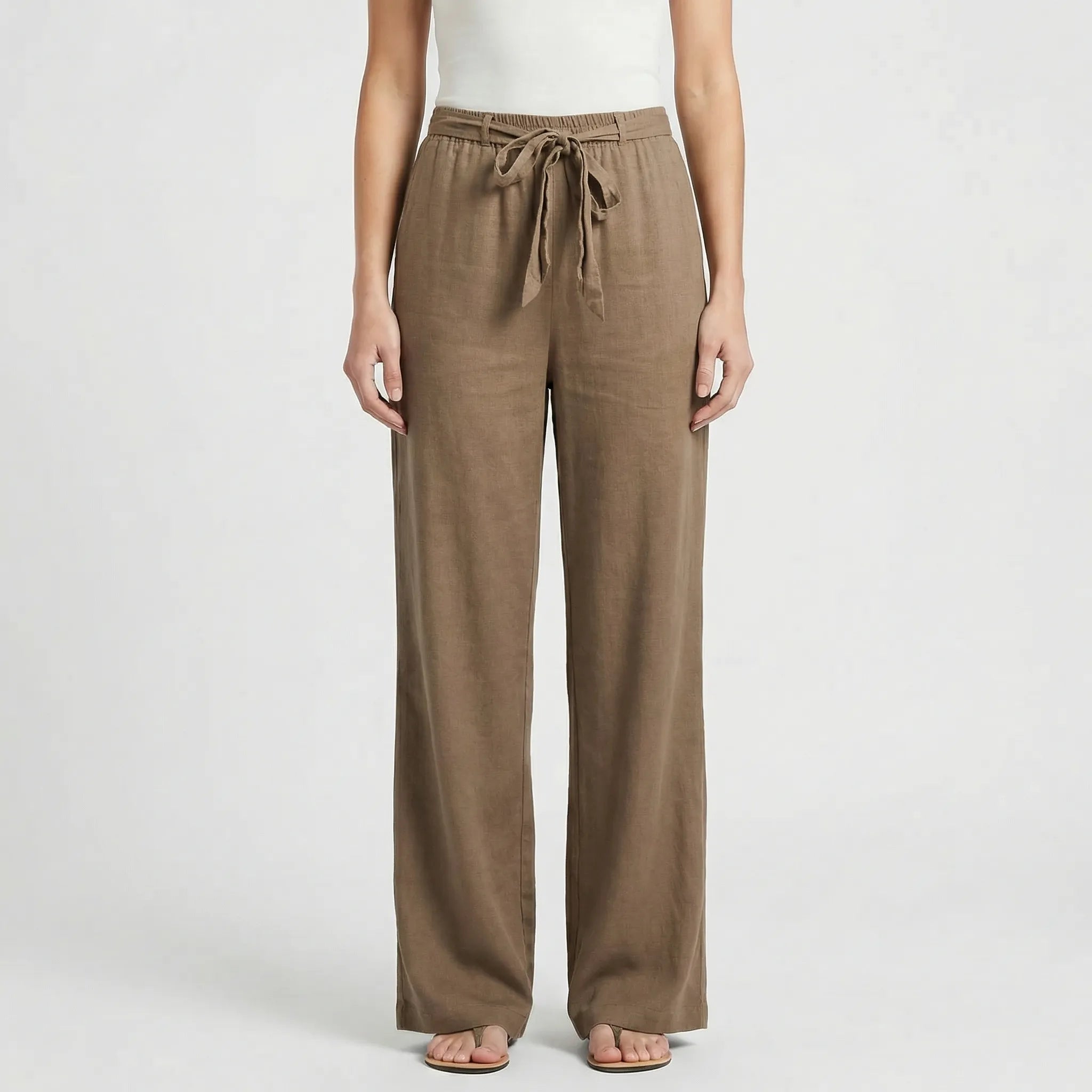 Pantalon Femme | Jambes larges & Ceinture à nouer pour un ajustement confortable