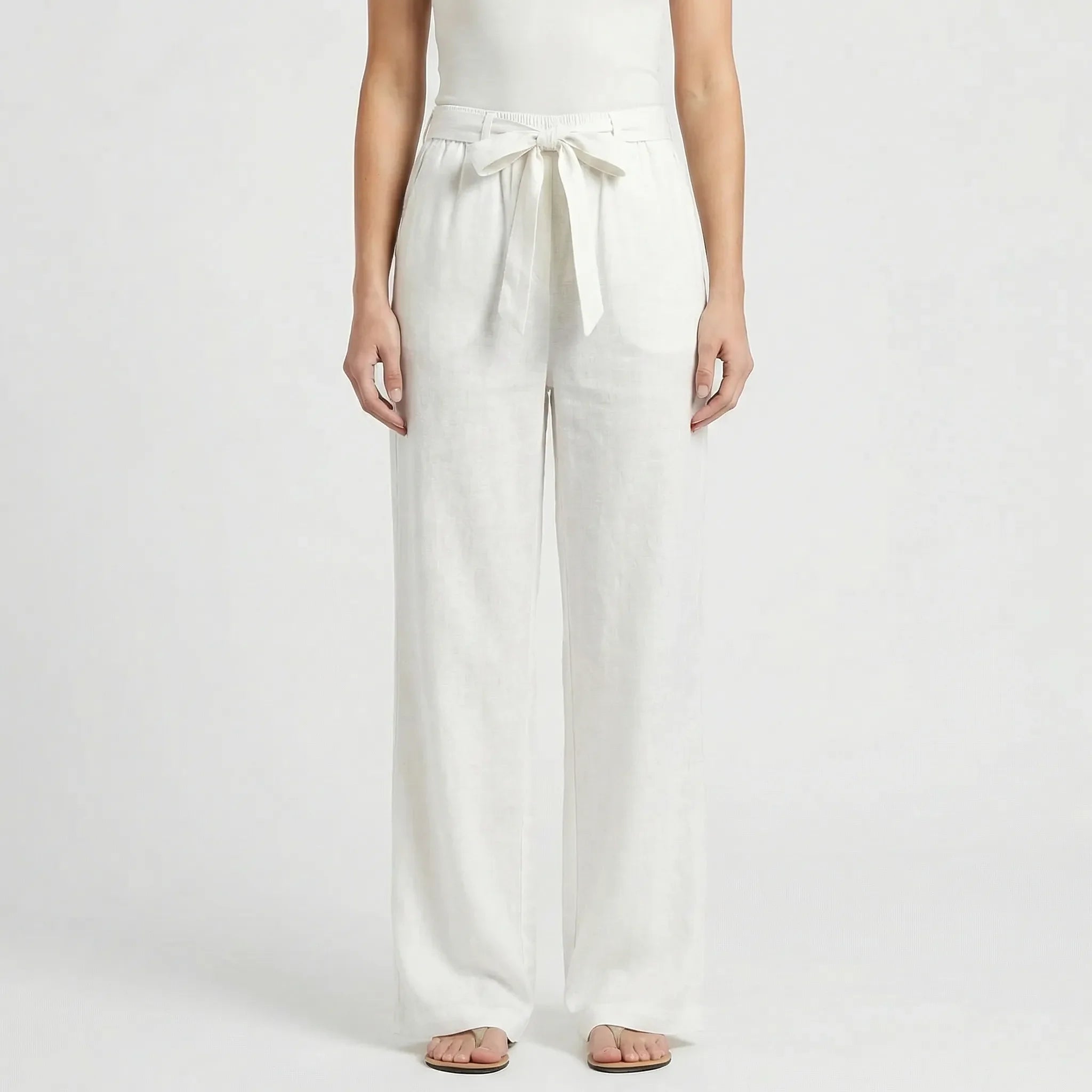 Pantalon Femme | Jambes larges & Ceinture à nouer pour un ajustement confortable
