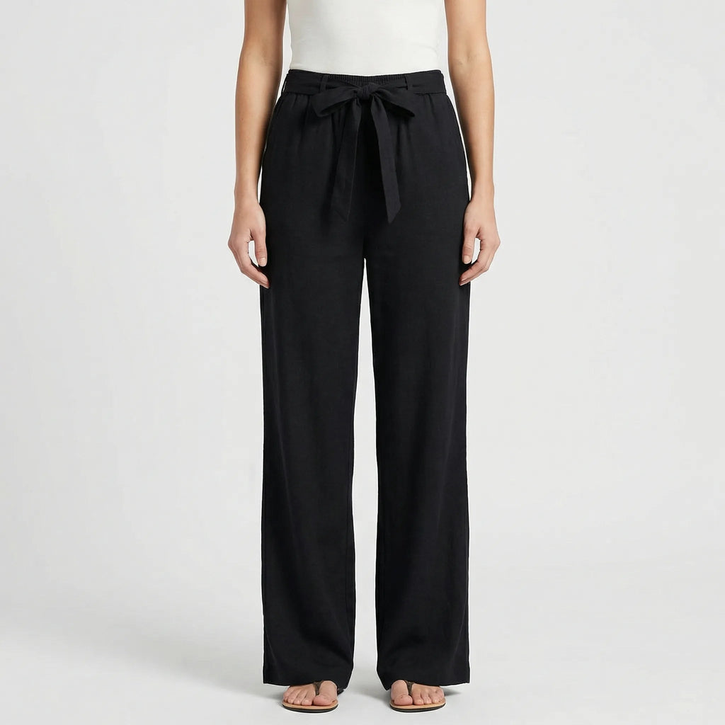 Pantalon Femme | Jambes larges & Ceinture à nouer pour un ajustement confortable