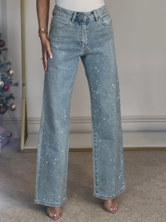 Jeans pour femmes Denim | Détails scintillants & coupe allongeante