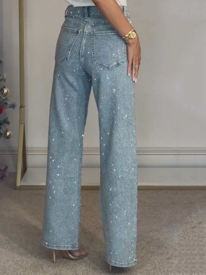 Jeans pour femmes Denim | Détails scintillants & coupe allongeante