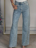 Jeans pour femmes Denim | Détails scintillants & coupe allongeante