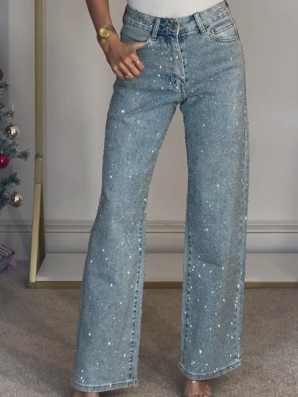 Jeans pour femmes Denim | Détails scintillants & coupe allongeante