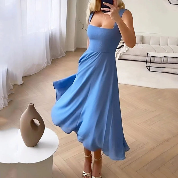 Mode féminine, élégante, sans manches, robes unies