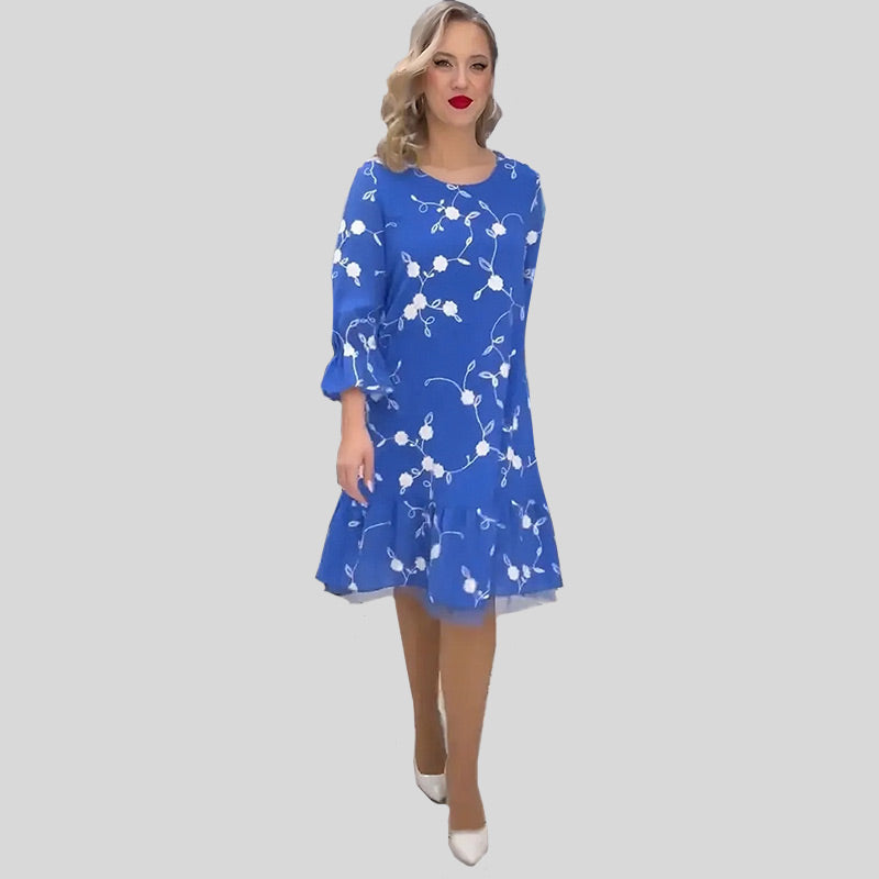 Robe d'été midi à manches 3/4 pour femmes - Elena