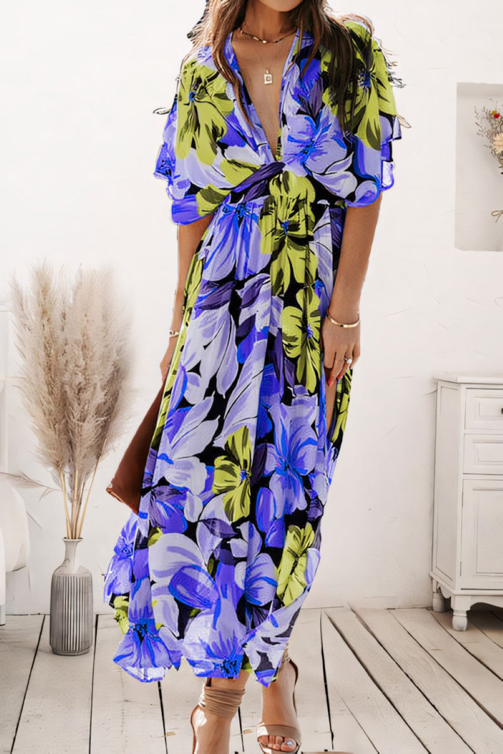Robe Maxi d'Été Fleurie A-Ligne pour Femmes - Orlinae