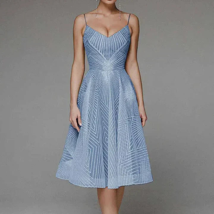 Robe Cocktail Midi A Ligne Femme Décolleté en Cœur pour Mariage - Mila