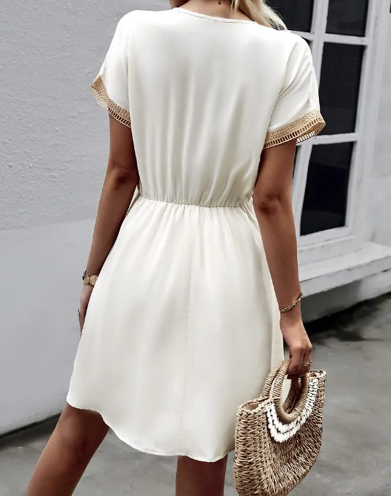 Robe d'Été Mini Bohème pour Femmes - Adrianna