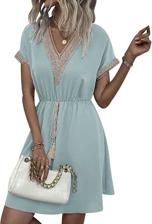 Robe d'Été Mini Bohème pour Femmes - Adrianna
