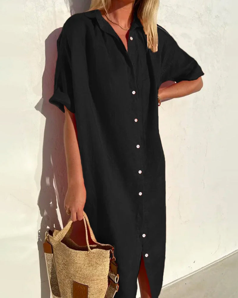 Robe Blouse Midi Décontractée Femme - Annabelle