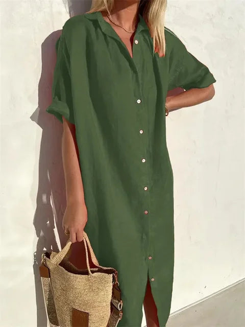 Robe Blouse Midi Décontractée Femme - Annabelle