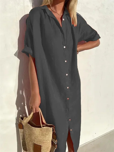 Robe Blouse Midi Décontractée Femme - Annabelle