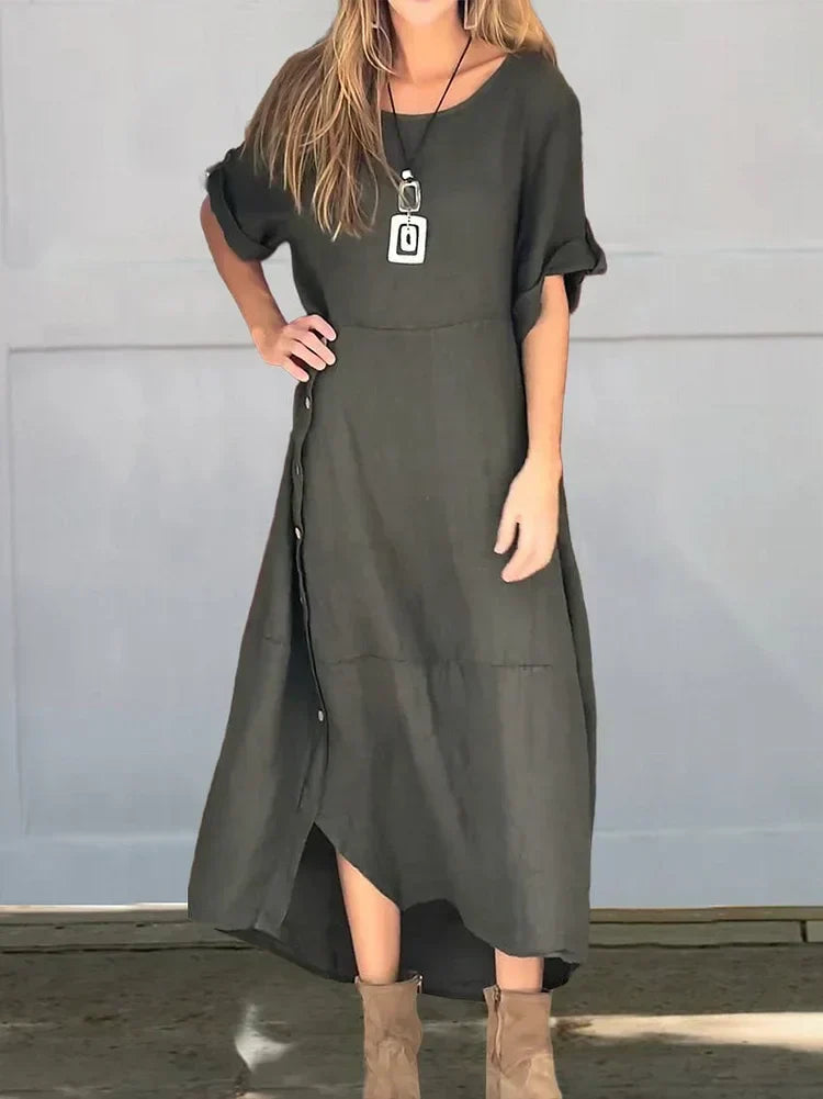 Robe Blouse Midi Décontractée Femme - Meah