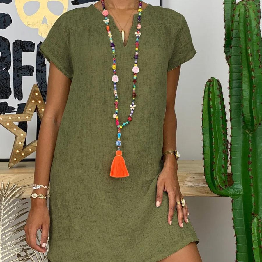 Robe Chemise Mini Décontractée Femme - Yvonne