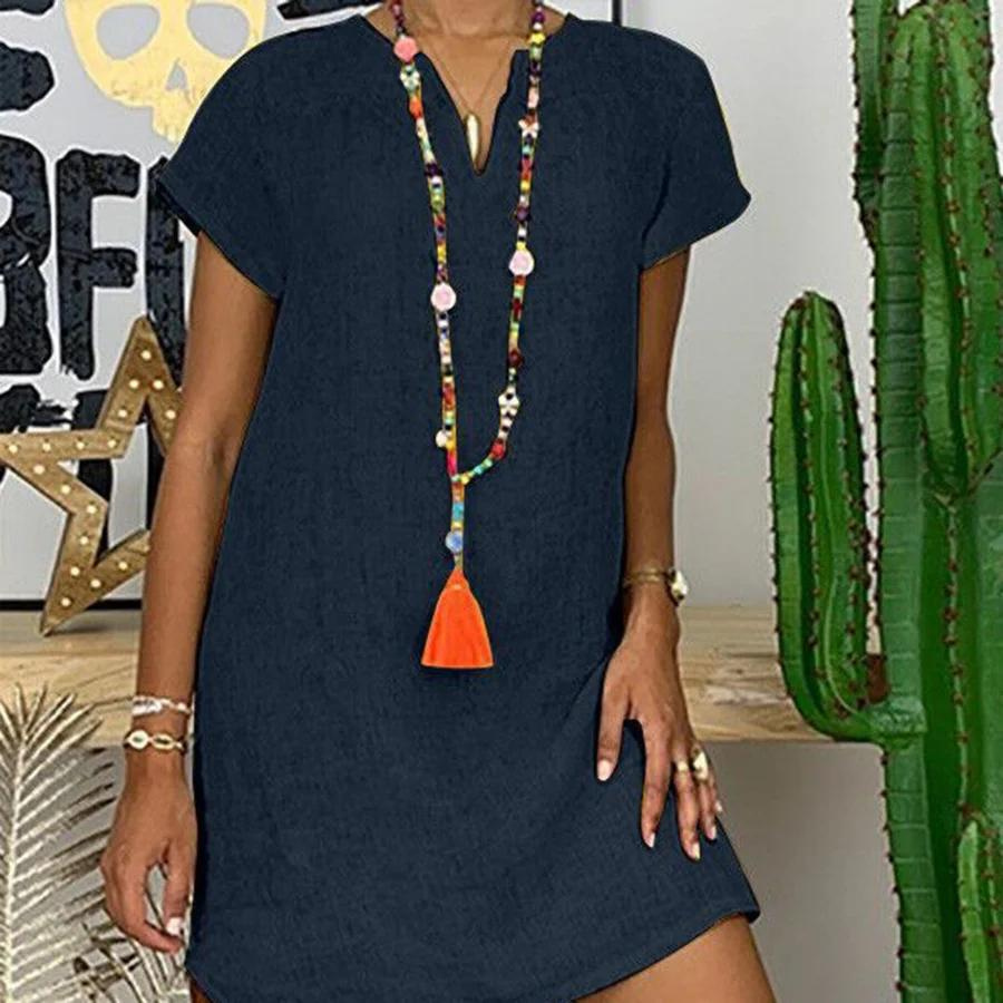 Robe Chemise Mini Décontractée Femme - Yvonne
