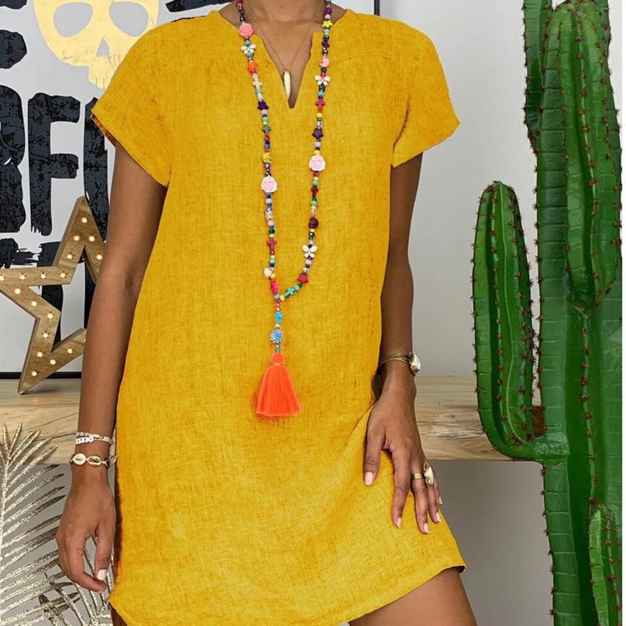Robe Chemise Mini Décontractée Femme - Yvonne