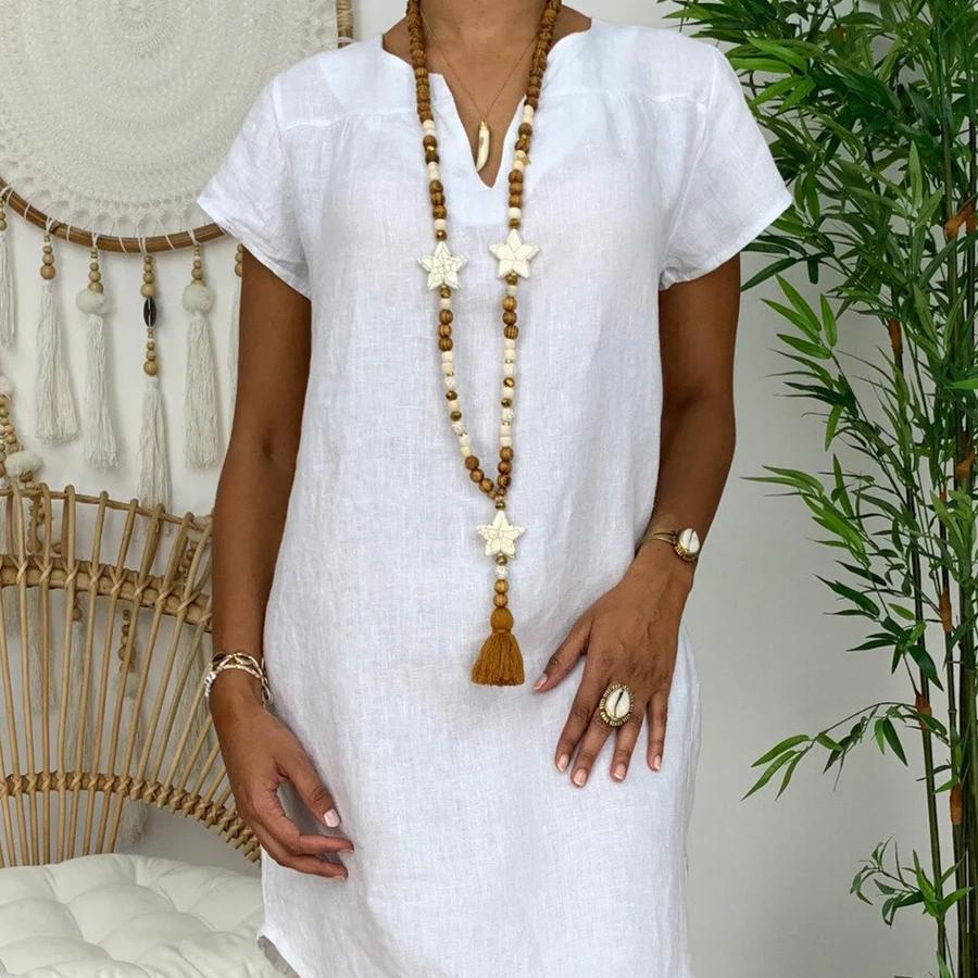 Robe Chemise Mini Décontractée Femme - Yvonne