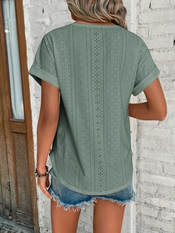 T-shirt Élégant à Oeillets pour Femmes – Marilla