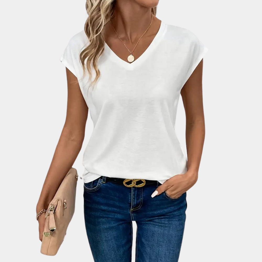T-shirt Femme Casual Col V - Afrodite