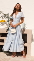 Robe Maxi d'Été à Col V Profond pour Femmes - Evelyn