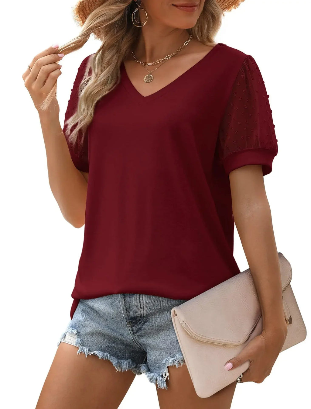 Top Élégant à Col V pour Femmes - Emma