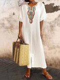 Robe Maxi Kaftan Brodée pour Femmes - Nadiska