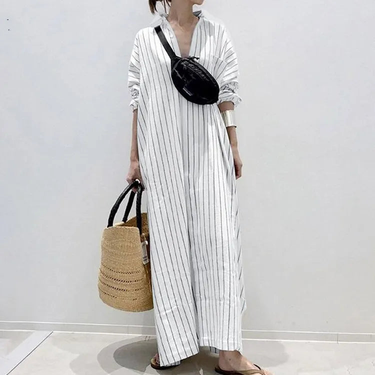 Robe Maxi d'Été Rayée pour Femmes - Carmen