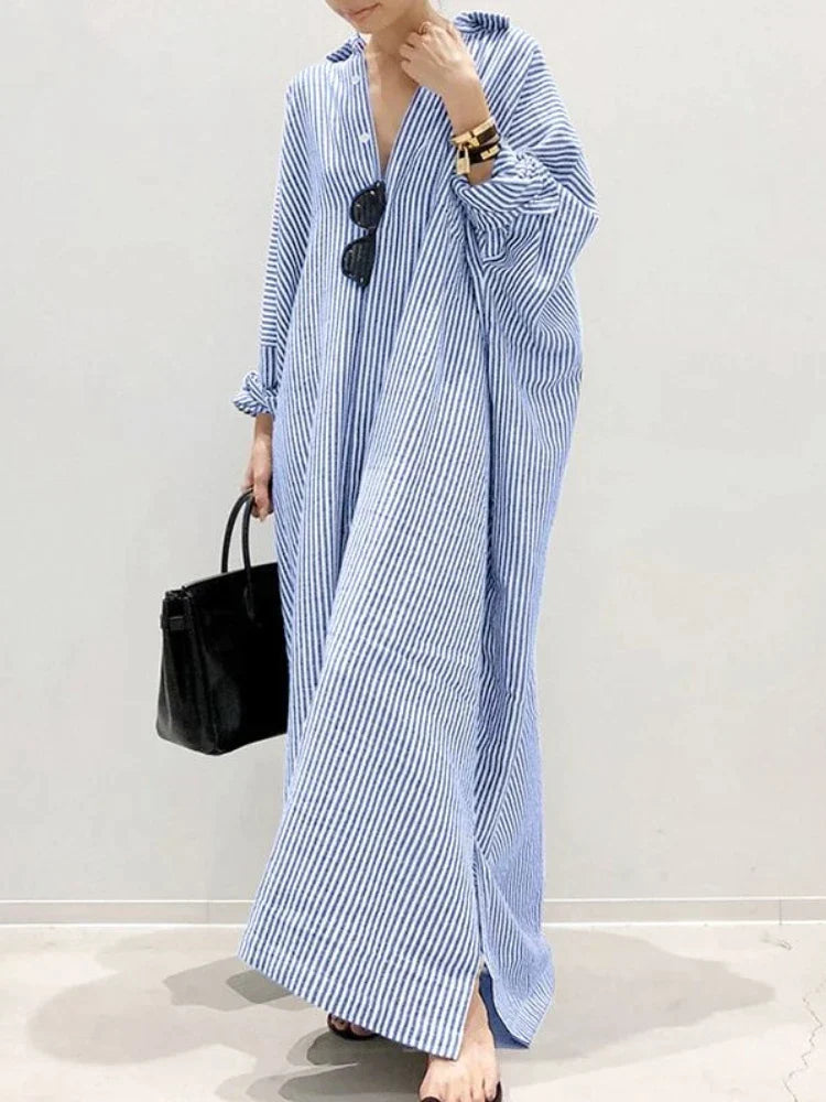 Robe Maxi d'Été Rayée pour Femmes - Carmen