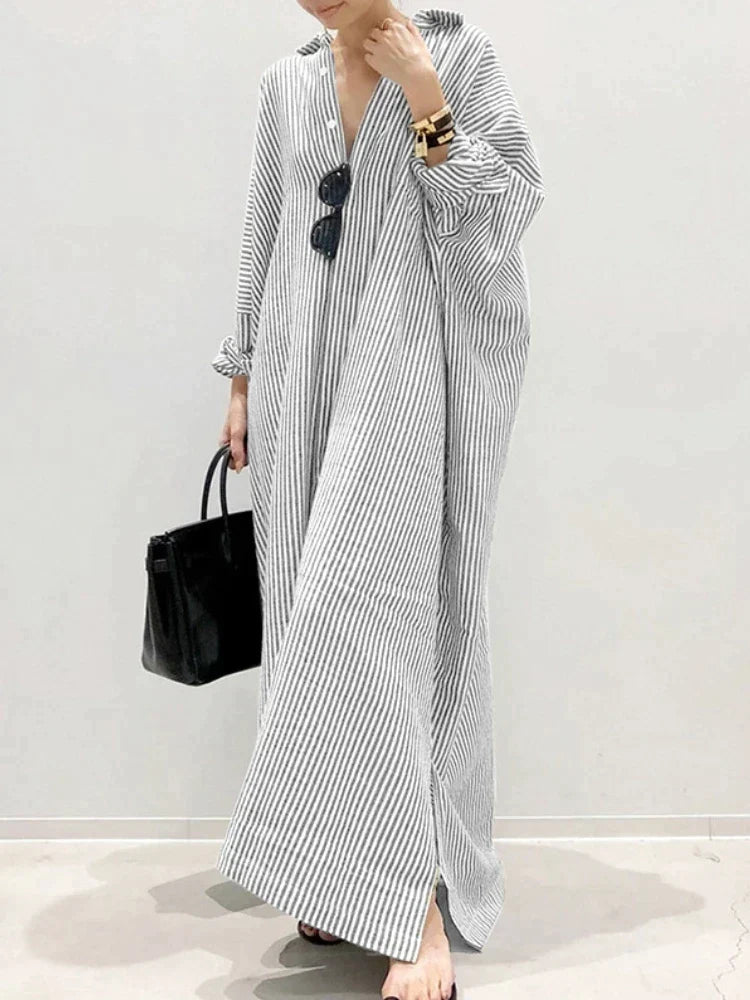 Robe Maxi d'Été Rayée pour Femmes - Carmen
