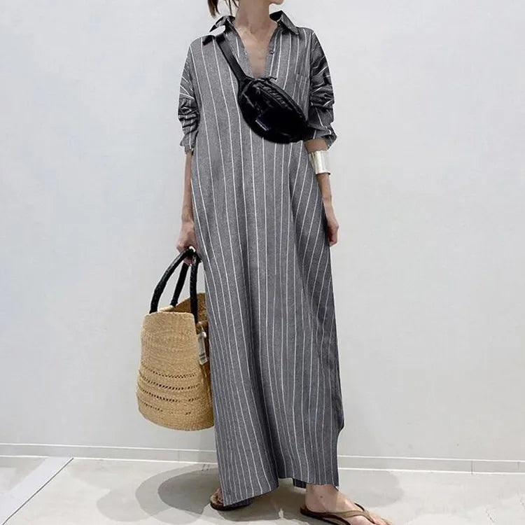 Robe Maxi d'Été Rayée pour Femmes - Carmen
