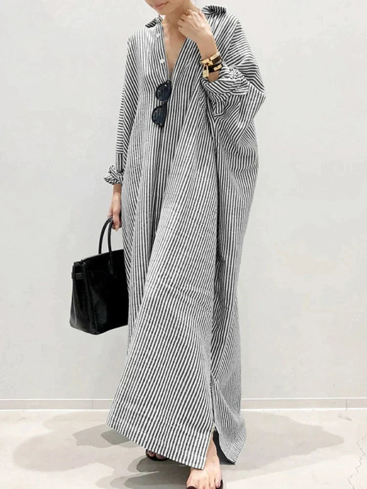Robe Maxi d'Été Rayée pour Femmes - Carmen