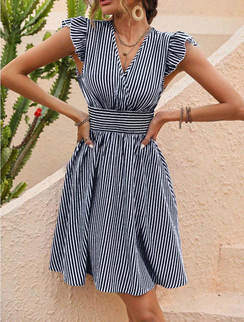Robe Mini d'Été Rayée pour Femmes - Maren