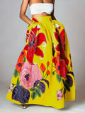 Jupe Maxi Taille Haute Femme avec Imprimé Floral – Agatha