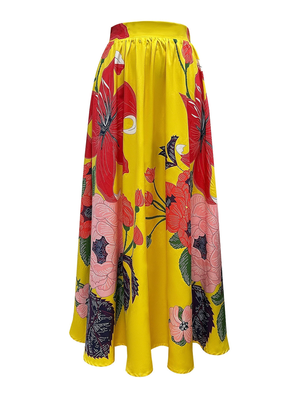 Jupe Maxi Taille Haute Femme avec Imprimé Floral – Agatha