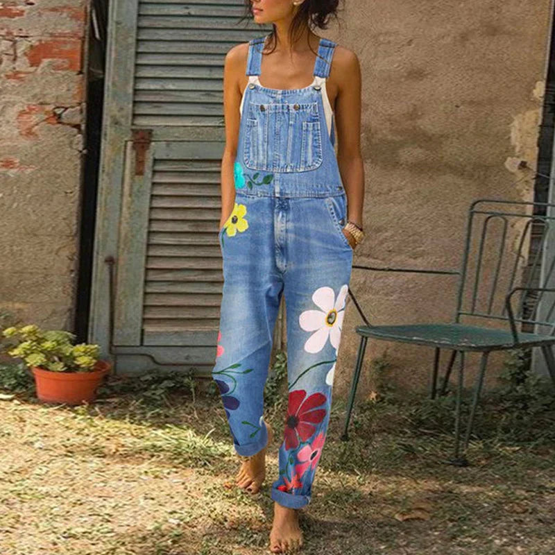 Combinaison Femme avec motif floral festif et design élégant pour l'été - Sarah