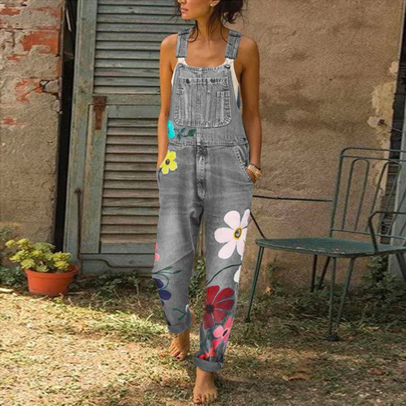 Combinaison Femme avec motif floral festif et design élégant pour l'été - Sarah